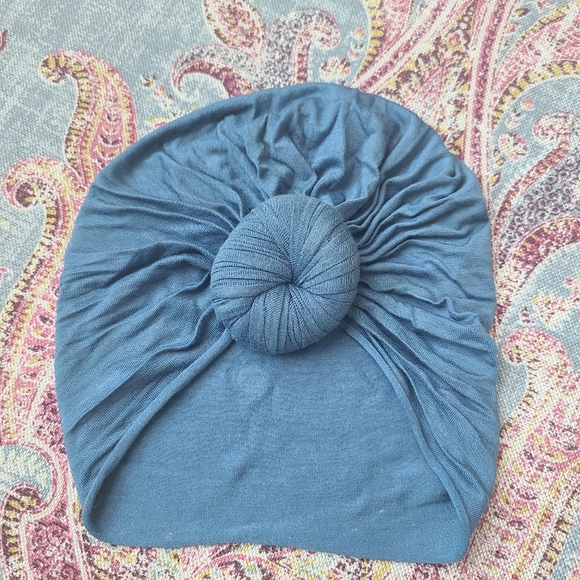 Top Knot Baby Head Wrap Turban - M - Turkish Blue - Picture 2 of 10